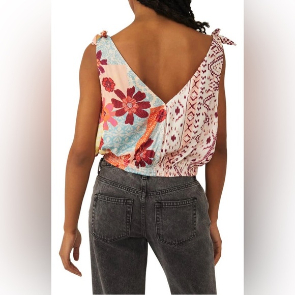 Free People Tied To You Tank In Tropical Combo - Picture 11 of 11